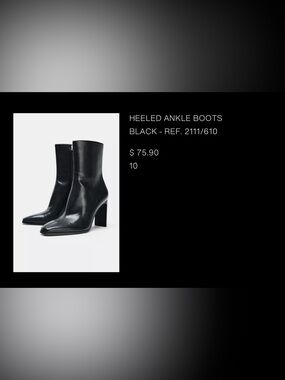 Zara Black Heeled Ankle Boots - Ref 2111/610